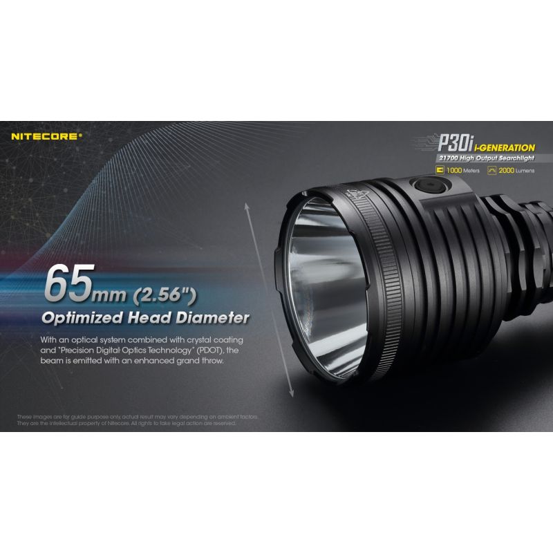 Linterna Nitecore P30i LED de 2000 lúmenes alcance de 1000 metros para iluminación exterior y aventuras nocturnas