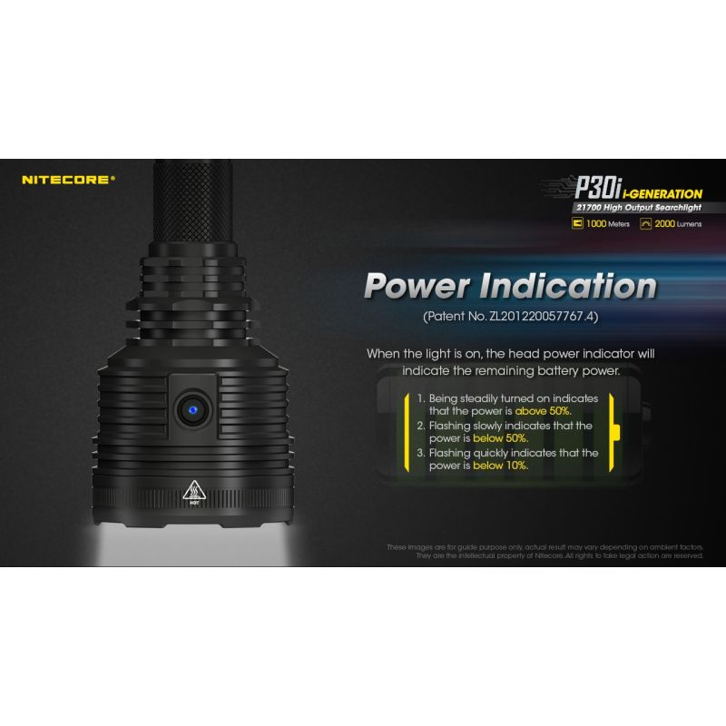 Linterna Nitecore P30i LED de 2000 lúmenes alcance de 1000 metros para iluminación exterior y aventuras nocturnas