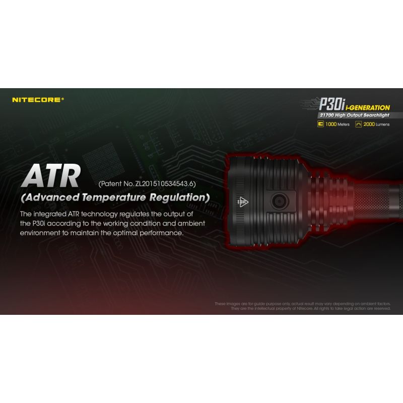 Linterna Nitecore P30i LED de 2000 lúmenes alcance de 1000 metros para iluminación exterior y aventuras nocturnas