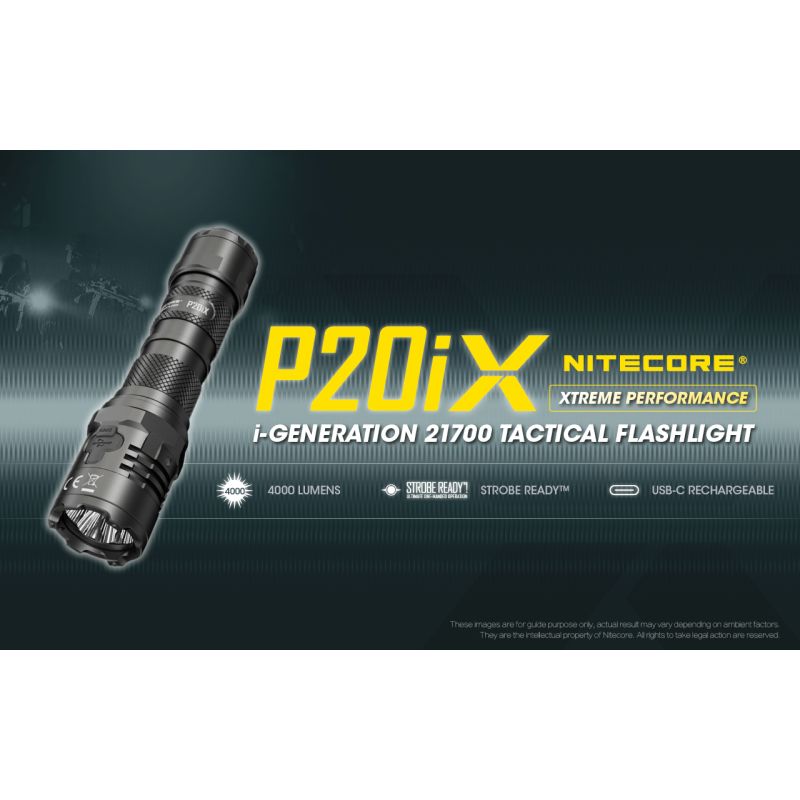 Linterna táctica Nitecore P20IX LED 4 x XP-L2 V6 4000 lúmenes recargable con USB-C modo estroboscópico ideal camping