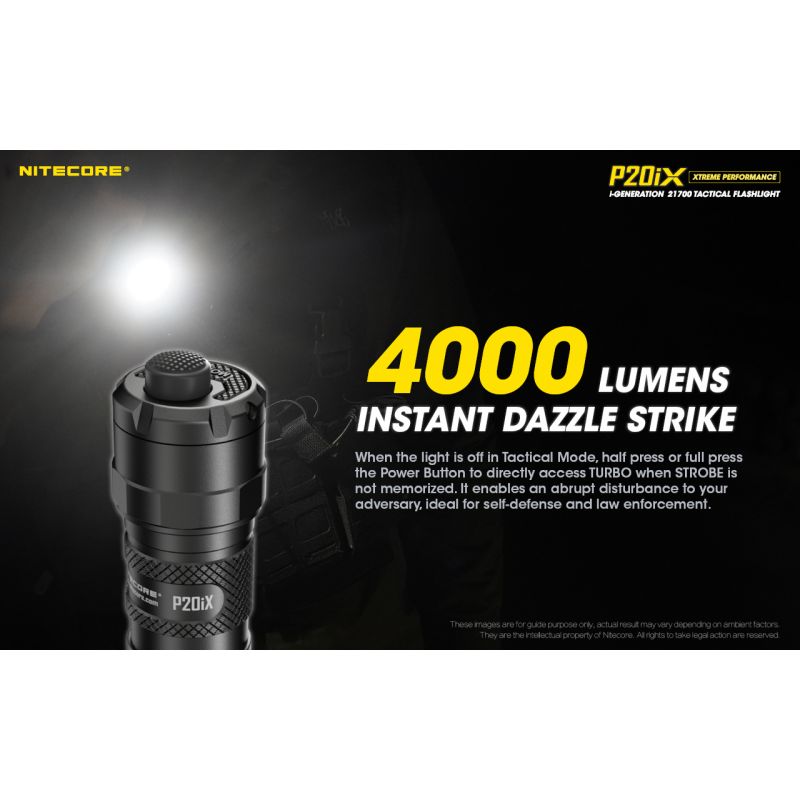 Linterna táctica Nitecore P20IX LED 4 x XP-L2 V6 4000 lúmenes recargable con USB-C modo estroboscópico ideal camping