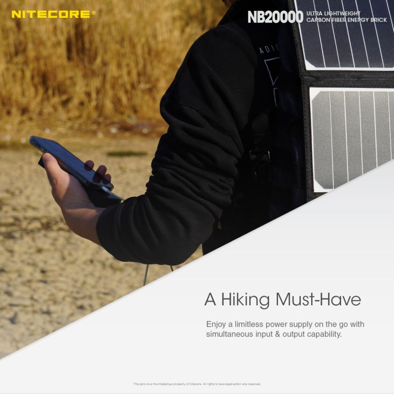 Banco de Energía Nitecore NB20000 20000mAh Cargador Portátil QC Doble Puerto USB USB-C Ligero y Duradero