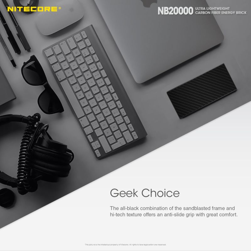 Banco de Energía Nitecore NB20000 20000mAh Cargador Portátil QC Doble Puerto USB USB-C Ligero y Duradero