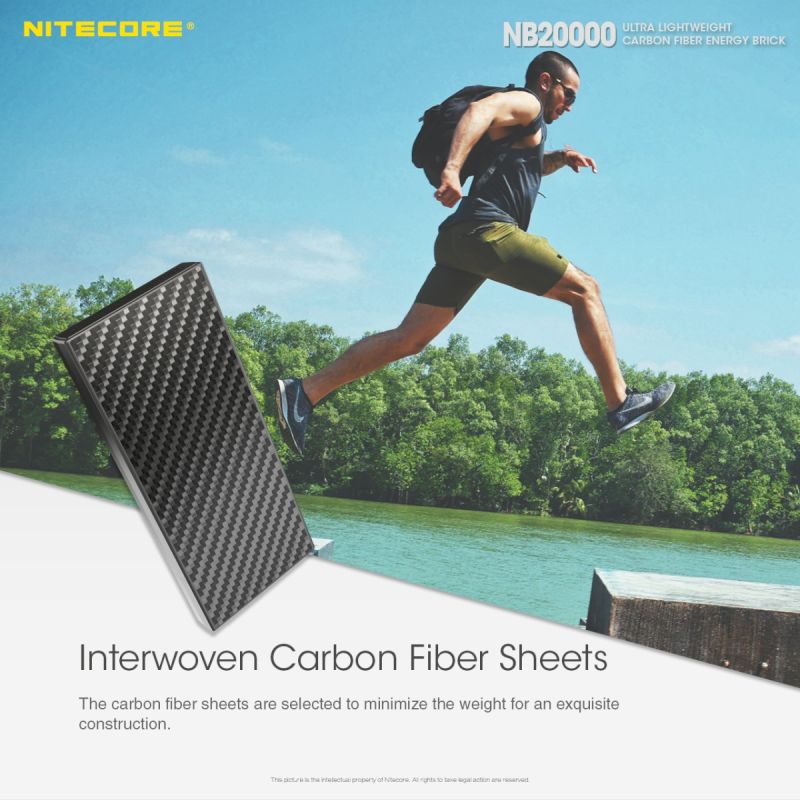 Banco de Energía Nitecore NB20000 20000mAh Cargador Portátil QC Doble Puerto USB USB-C Ligero y Duradero