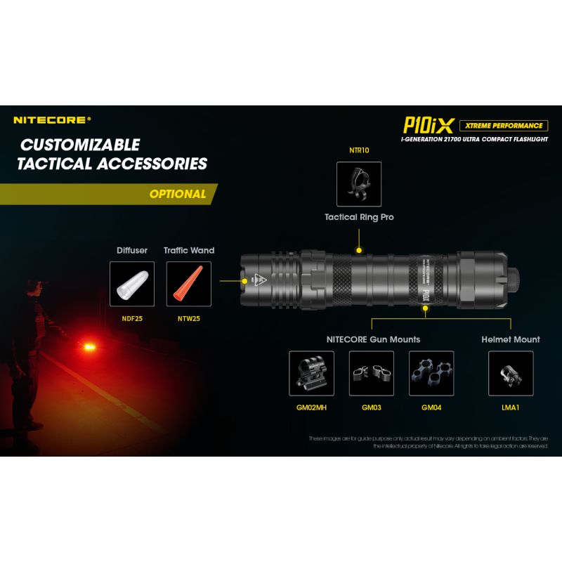 Linterna táctica Nitecore P10iX 4000 lúmenes potente para exteriores con 158 metros de alcance y alta durabilidad