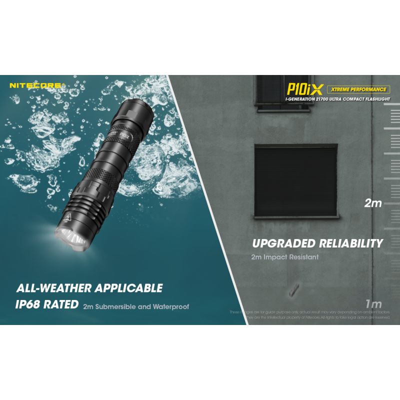 Linterna táctica Nitecore P10iX 4000 lúmenes potente para exteriores con 158 metros de alcance y alta durabilidad