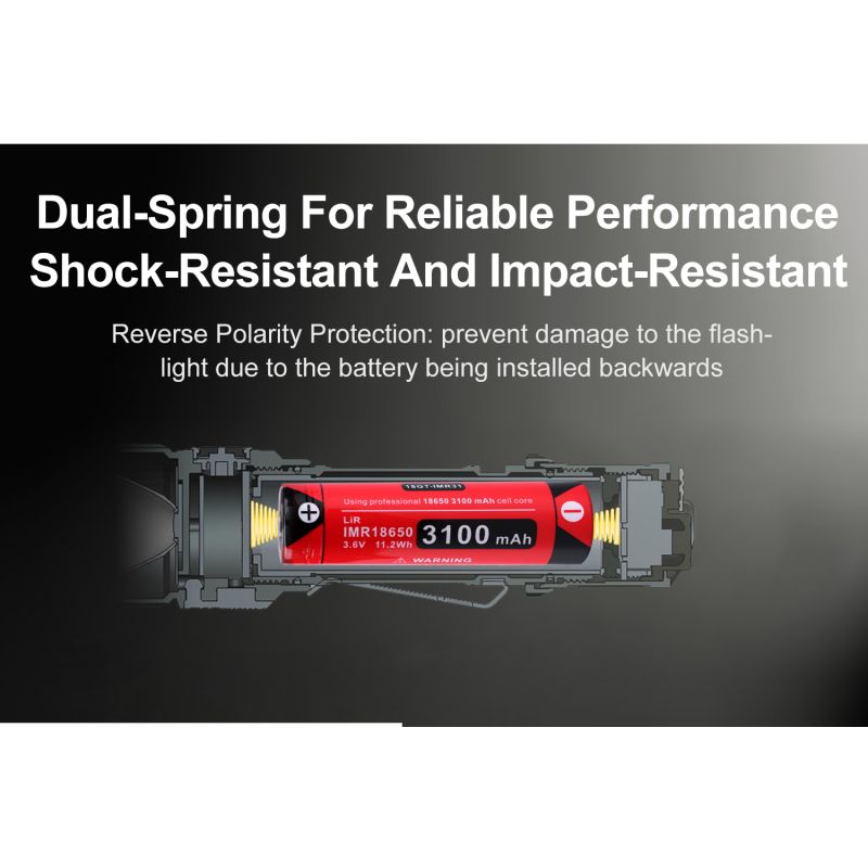 Klarus XT11GT PRO V2.0 Linterna Recargable USB-C 3300 Lúmenes Diseño Duradero para Entusiastas del Aire Libre