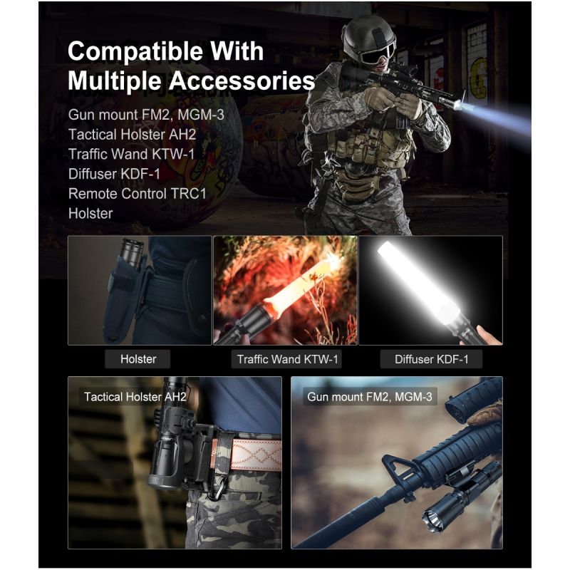 Klarus XT11GT PRO V2.0 Linterna Recargable USB-C 3300 Lúmenes Diseño Duradero para Entusiastas del Aire Libre