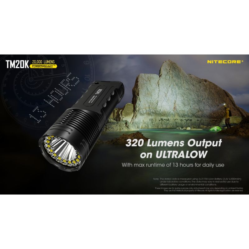 Linterna LED Nitecore TM20K Recargable USB-C 20000 Lúmenes Potente Linterna Ligera y Duradera para Exteriores