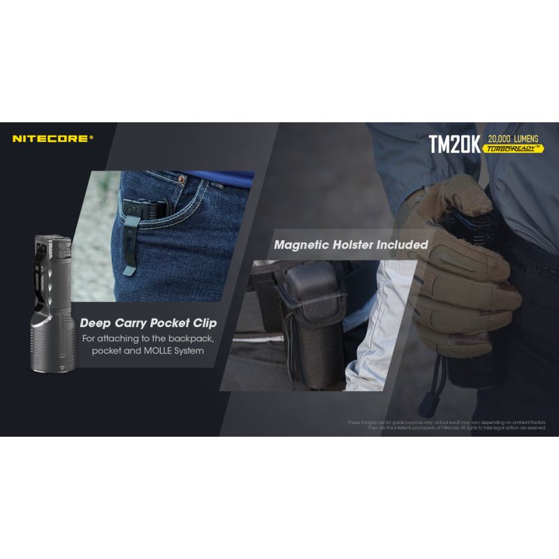 Linterna LED Nitecore TM20K Recargable USB-C 20000 Lúmenes Potente Linterna Ligera y Duradera para Exteriores