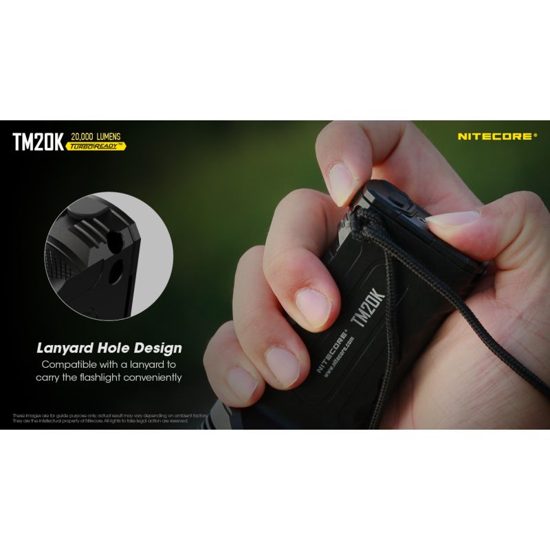 Linterna LED Nitecore TM20K Recargable USB-C 20000 Lúmenes Potente Linterna Ligera y Duradera para Exteriores