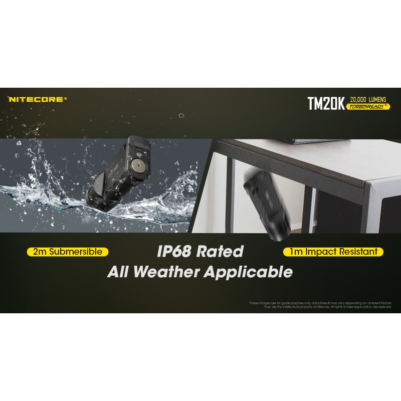 Linterna LED Nitecore TM20K Recargable USB-C 20000 Lúmenes Potente Linterna Ligera y Duradera para Exteriores