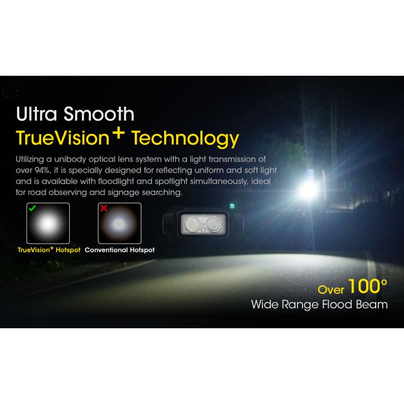 Linterna Frontal Recargable NITECORE NU43 para Camping Luz Blanca y Roja 1400 Lúmenes y Batería 3400mAh