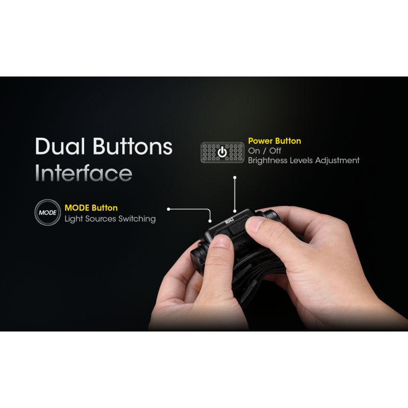 Linterna Frontal Recargable NITECORE NU43 para Camping Luz Blanca y Roja 1400 Lúmenes y Batería 3400mAh