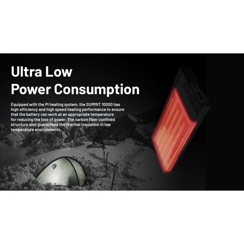 Nitecore Summit 10000 Power Bank -40°C, Batería Externa Carga Rápida, Ligera y Compacta para Senderismo/Camping