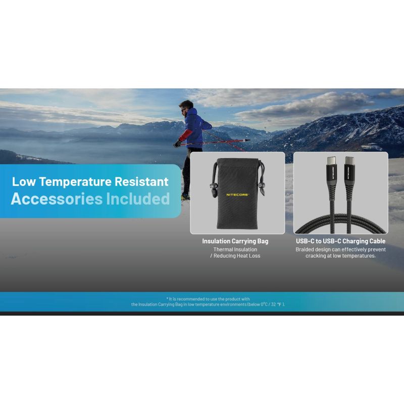 Nitecore Summit 10000 Power Bank -40°C, Batería Externa Carga Rápida, Ligera y Compacta para Senderismo/Camping