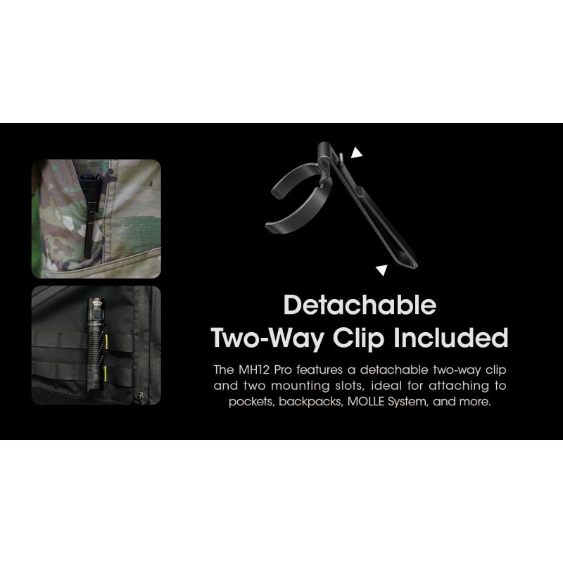 Linterna recargable Nitecore MH12 Pro 3300 lúmenes USB-C alta luminosidad para aventuras al aire libre