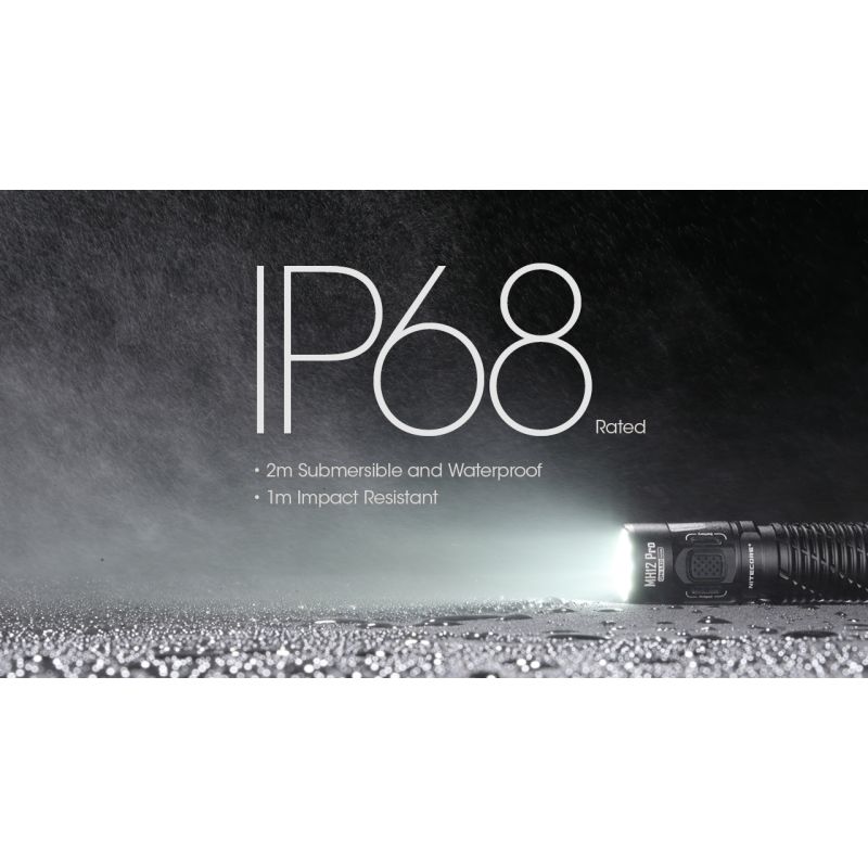 Linterna recargable Nitecore MH12 Pro 3300 lúmenes USB-C alta luminosidad para aventuras al aire libre