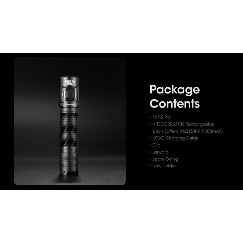 Linterna recargable Nitecore MH12 Pro 3300 lúmenes USB-C alta luminosidad para aventuras al aire libre