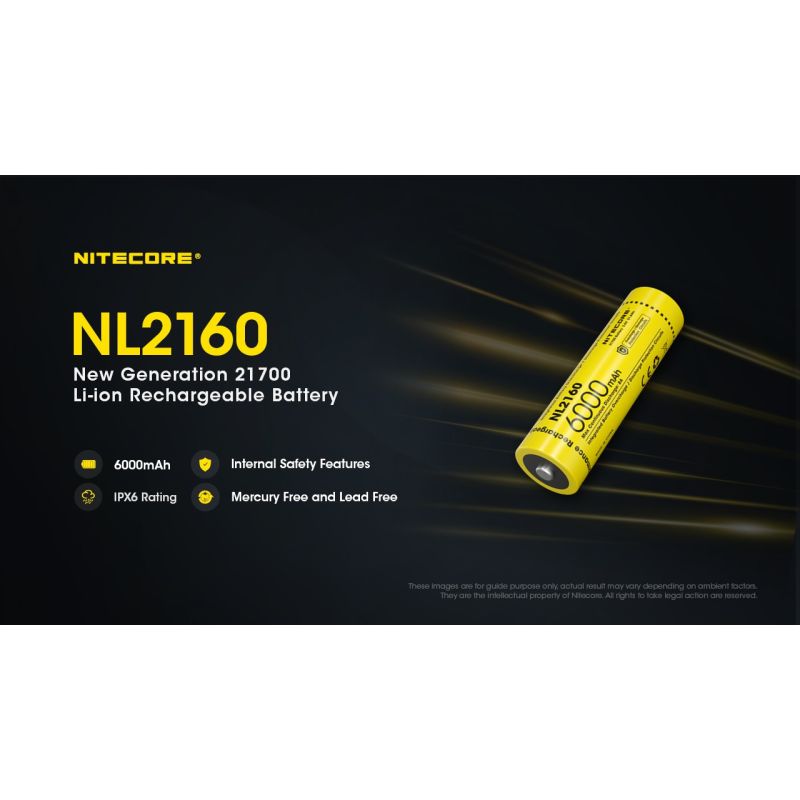 Batería recargable NITECORE NL2160 6000mAh 3.6V alta descarga eficiencia ideal linternas alta potencia