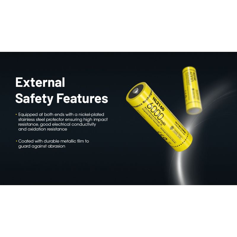 Batería recargable NITECORE NL2160 6000mAh 3.6V alta descarga eficiencia ideal linternas alta potencia