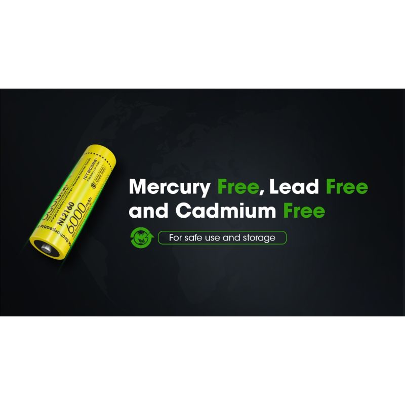 Batería recargable NITECORE NL2160 6000mAh 3.6V alta descarga eficiencia ideal linternas alta potencia