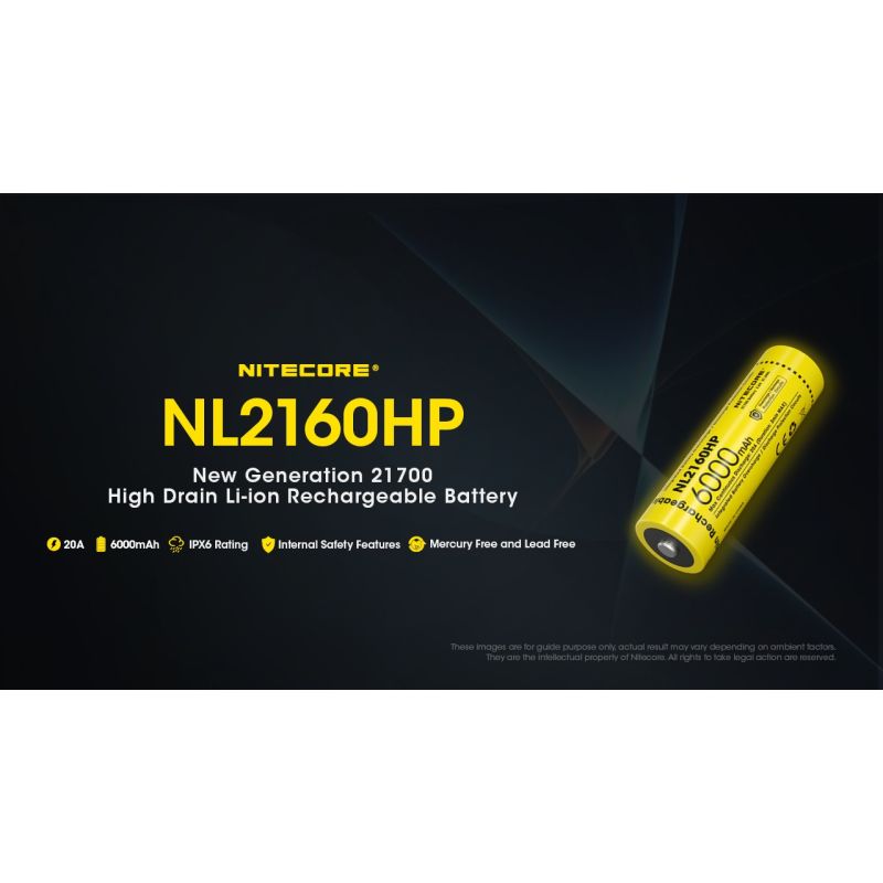 Batería Recargable Nitecore NL2160HP 6000mAh USB-C Alta Capacidad para Fotografía y Acampada Portátil Durable