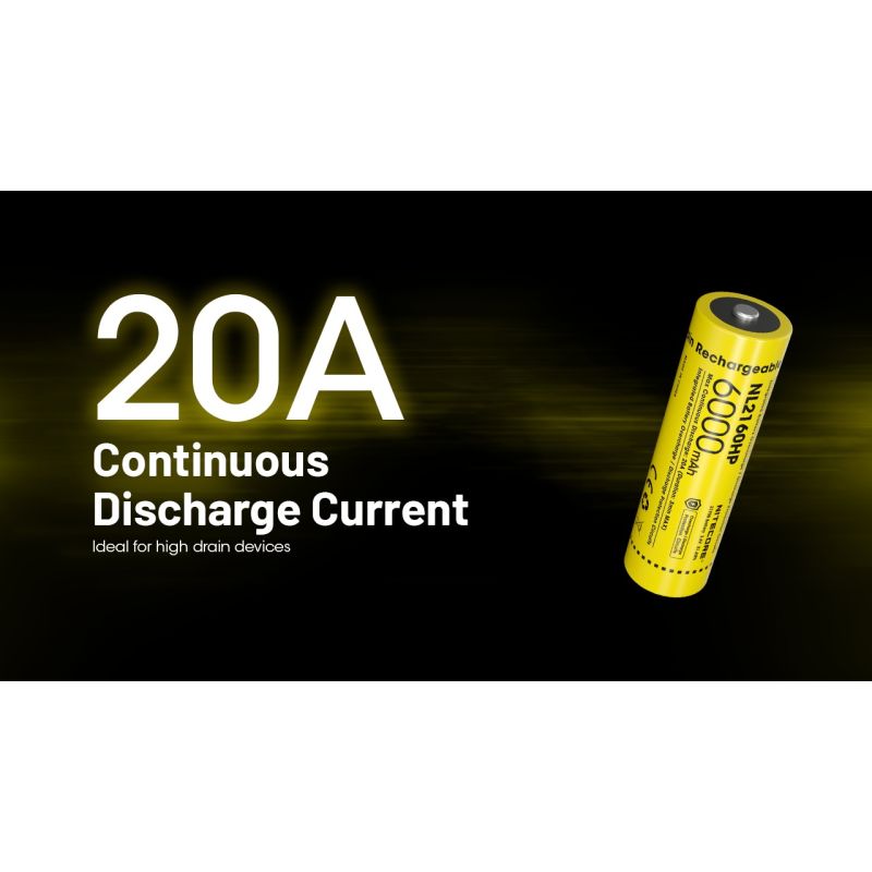 Batería Recargable Nitecore NL2160HP 6000mAh USB-C Alta Capacidad para Fotografía y Acampada Portátil Durable