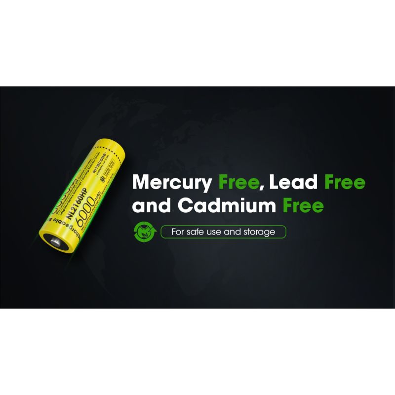 Batería Recargable Nitecore NL2160HP 6000mAh USB-C Alta Capacidad para Fotografía y Acampada Portátil Durable