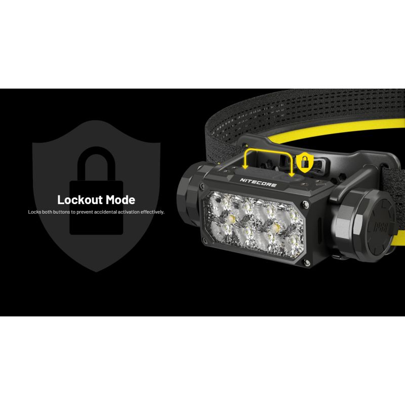 Linterna Frontal NITECORE HC65 UHE 2000 lúmenes Recargable USB-C con Larga Duración de Batería para Campamento