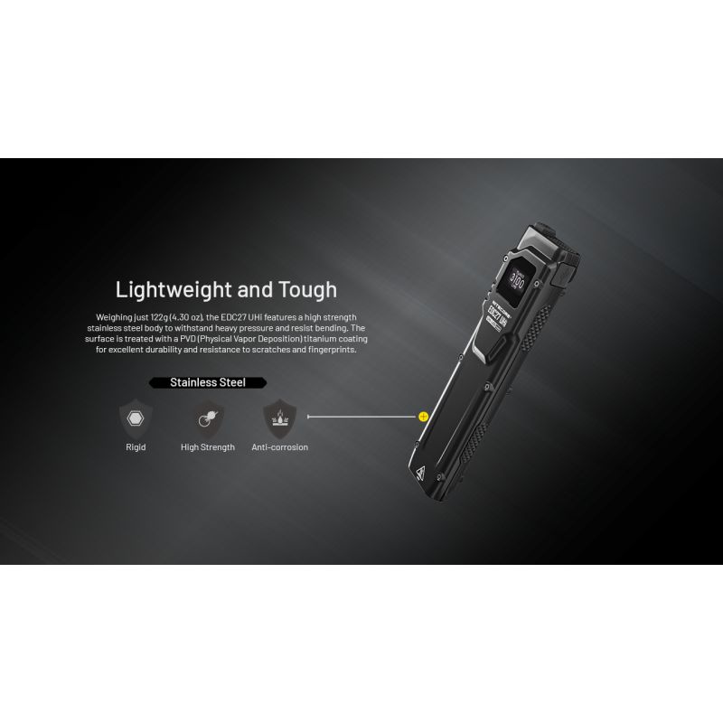 Linterna compacta NITECORE EDC27 UHi 3100 lúmenes USB-C potente herramienta aventureros linterna recargable