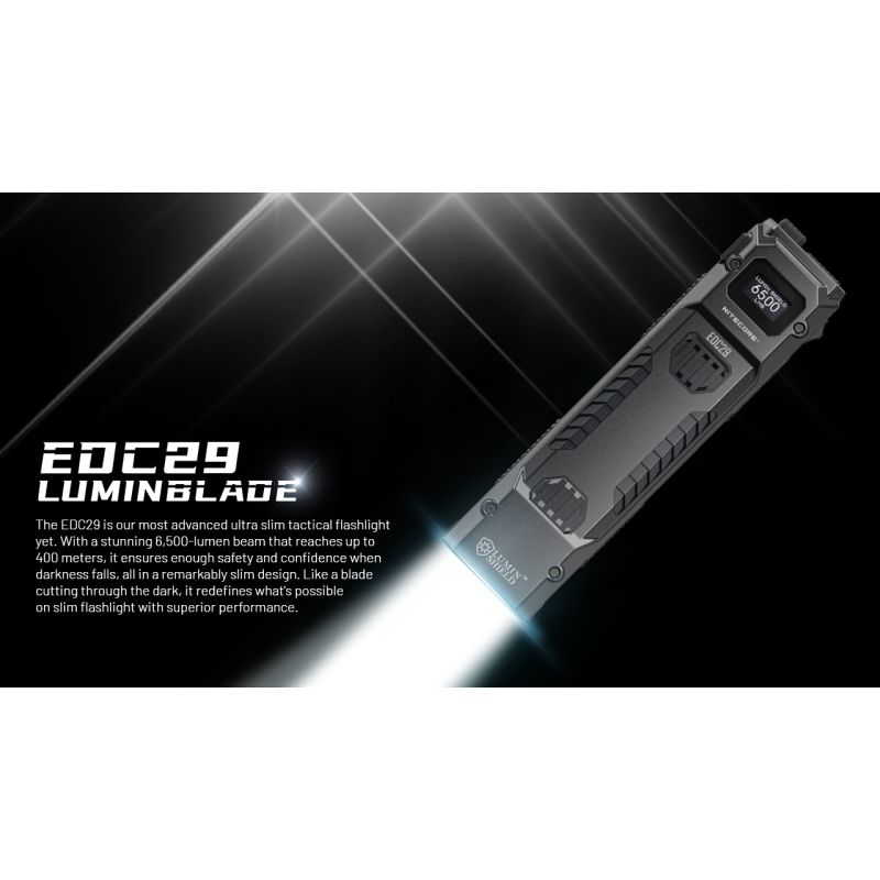 Linterna recargable USB-C NITECORE EDC29 6500 lúmenes LEDs UHi 20 MAX alta luminosidad para aventuras y urbano