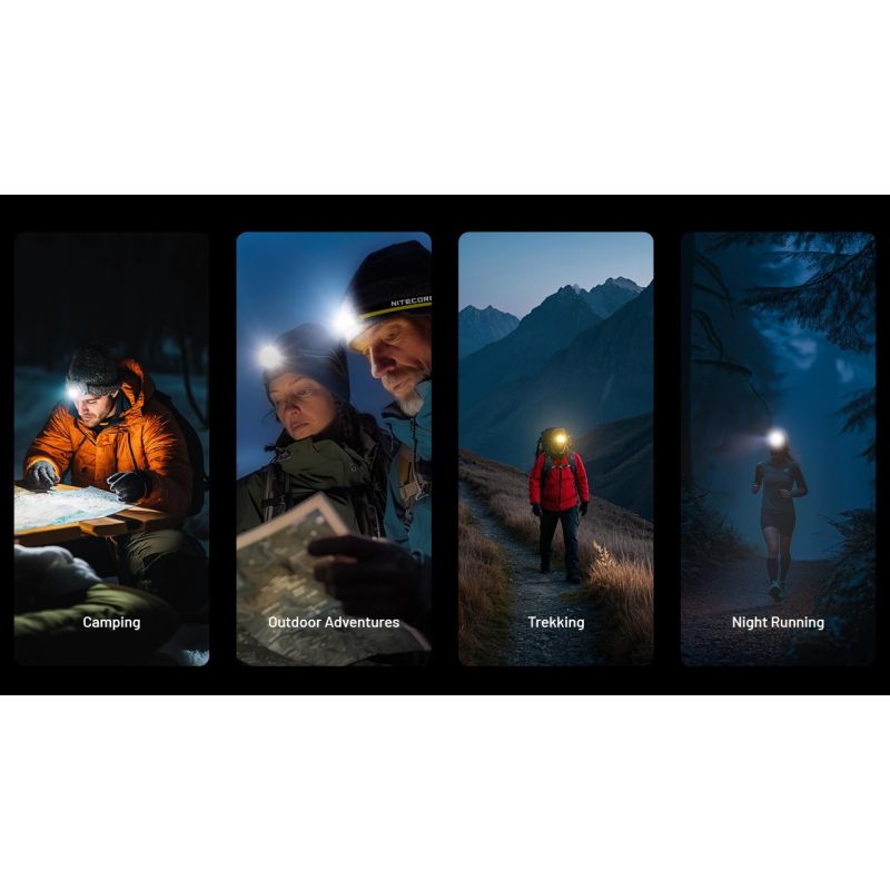 NITECORE NU25 MCT linterna frontal LED recargable 400 lúmenes con carga USB-C diseño compacto para aventureros