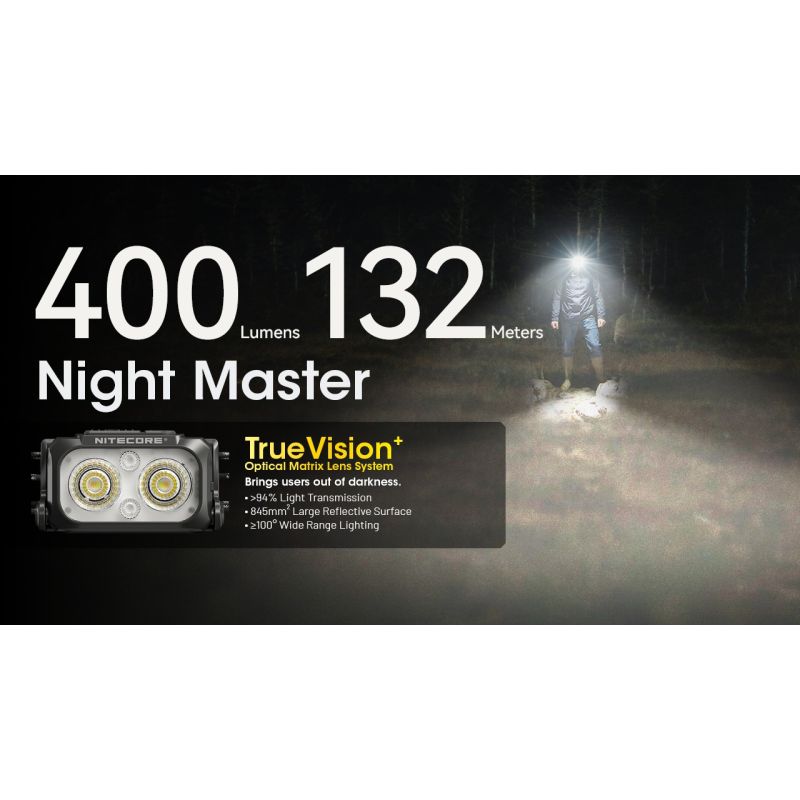 NITECORE NU25 MCT UL linterna frontal mejorada de 400 lúmenes recargable USB-C para aventuras al aire libre