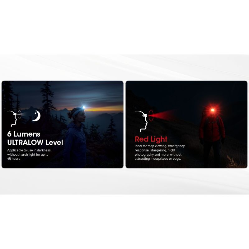 NITECORE NU25 MCT UL linterna frontal mejorada de 400 lúmenes recargable USB-C para aventuras al aire libre