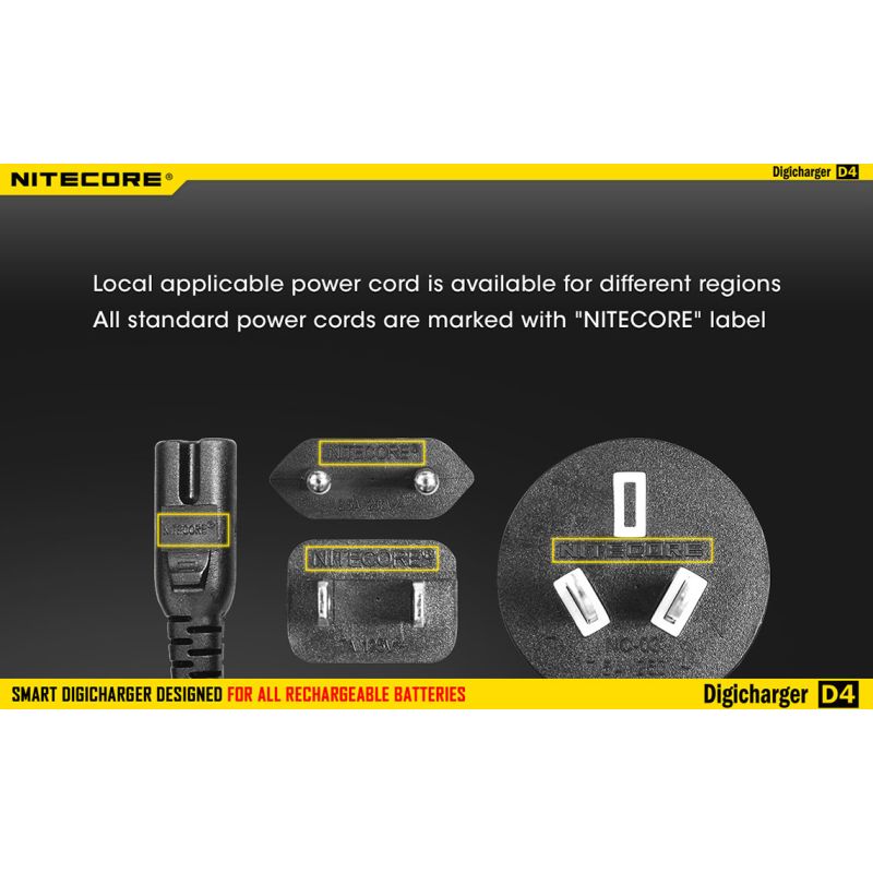 Cargador Nitecore D4 con pantalla LCD cargar baterías Li-Ion 18650 14500 26650 seguridad carga avanzada