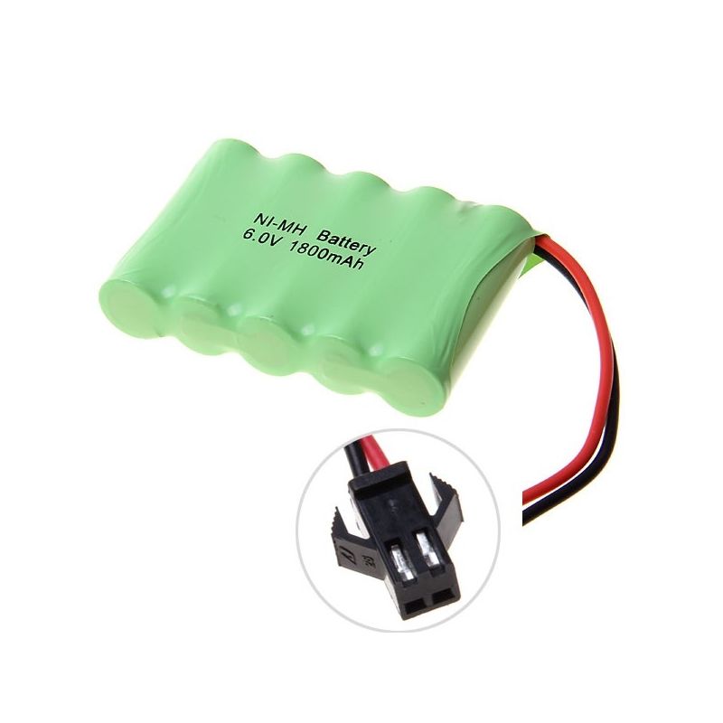Batería Ni-MH AA 1800mAh 6V, pack recargable Big SM para coche de juguete, avión o barco. ¡Larga duración!