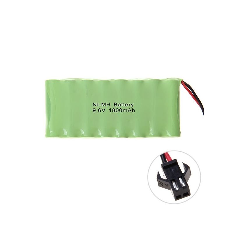 Pilas AA Ni-MH 9.6V 1800mAh (paquete SM) | Ecológicas, Recargables y sin Efecto Memoria | 8 Baterías de Alta Calidad para Coches y Aviones Modelo