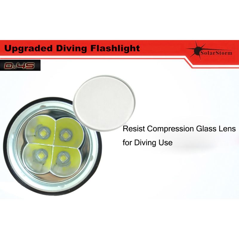 Solarstorm DX4S 4XU2 Linterna de Buceo LED 3200 lúmenes Impermeabilidad IPX8 Ideal para Aventura Submarina