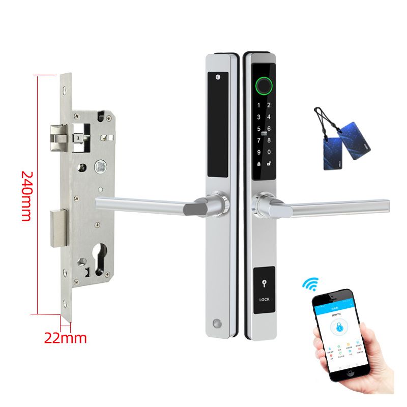 Cerradura Inteligente Impermeable APP de Aluminio con Huella Dactilar y Tarjeta Para Puerta Corredera Exterior