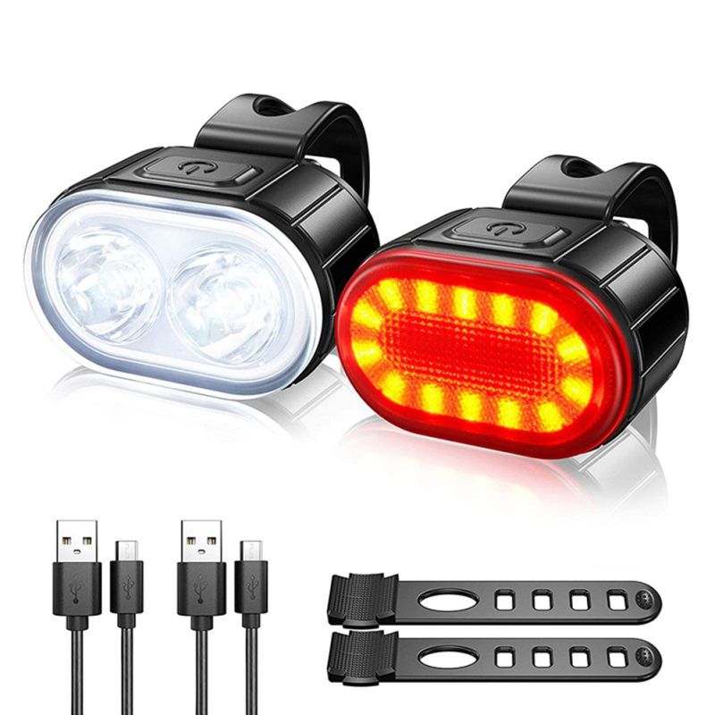 Luces de Bicicleta Recargables USB Impermeables con Múltiples Modos para Seguridad y Visibilidad en Ciclismo