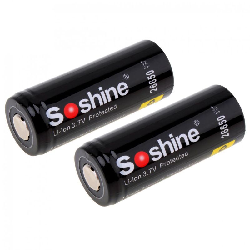 Batería recargable Soshine 26650 5500mAh 3.7V alto rendimiento ideal para linternas y uso en herramientas electrónicas