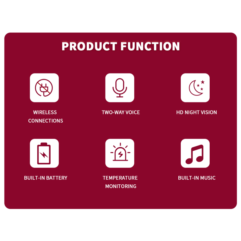 Monitor de Bebé VB601 2.4G con Visión Nocturna Comunicación Bidireccional y Monitoreo de Temperatura