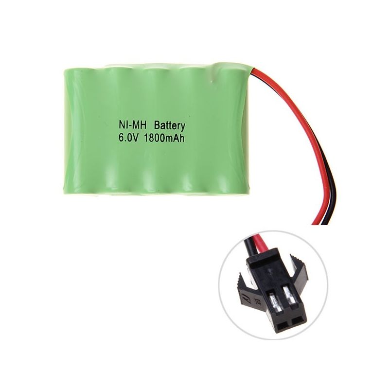 Batería Ni-MH AA 1800mAh 6V, pack recargable Big SM para coche de juguete, avión o barco. ¡Larga duración!