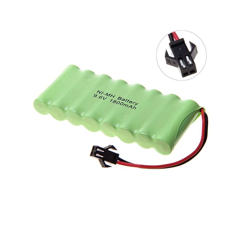 Pilas AA Ni-MH 9.6V 1800mAh (paquete SM) | Ecológicas, Recargables y sin Efecto Memoria | 8 Baterías de Alta Calidad para Coches y Aviones Modelo