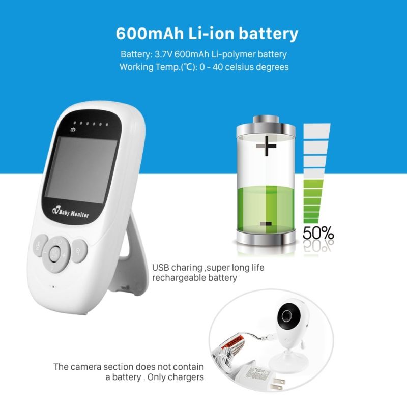 Monitor de bebé SP880 inalámbrico con pantalla LCD de 2.4
