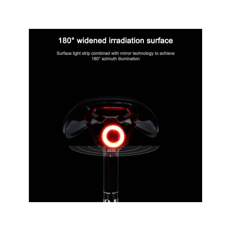 Luz Trasera Inteligente MEROCA MX2 Sensor de Freno para Bicicleta de Montaña LED COB Diseño Duradero Recargable