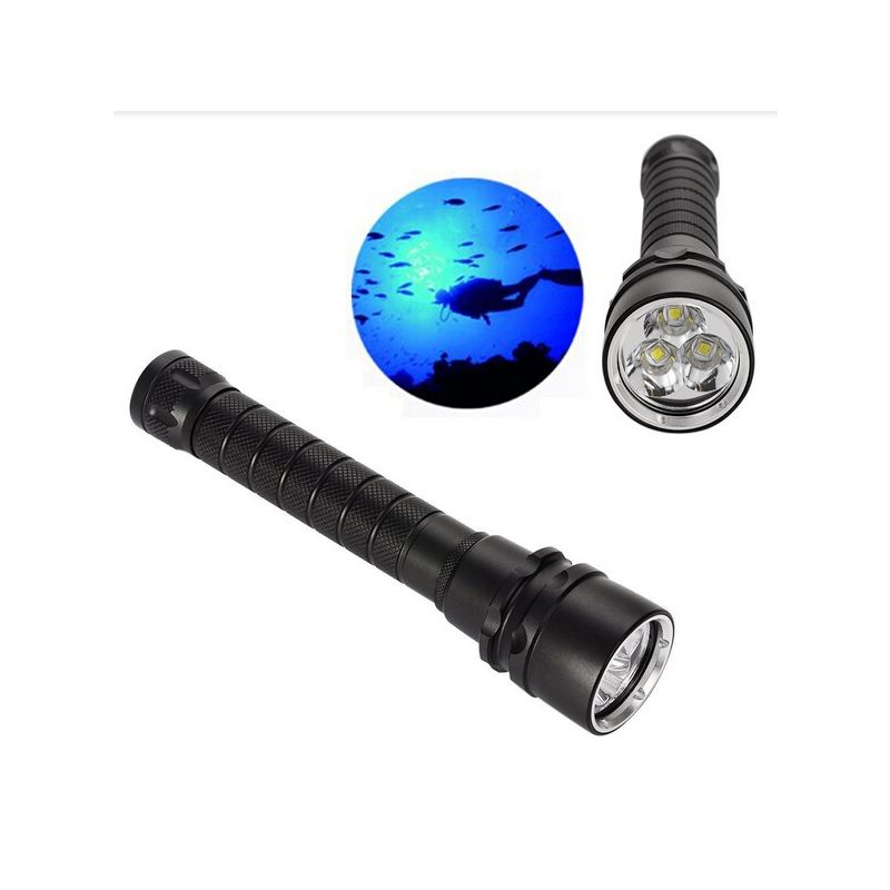 Linterna Subacuática UltraFire LED 6000lm Buceo 3x XML T6 Impermeable 100m Aleación de Aluminio Durable