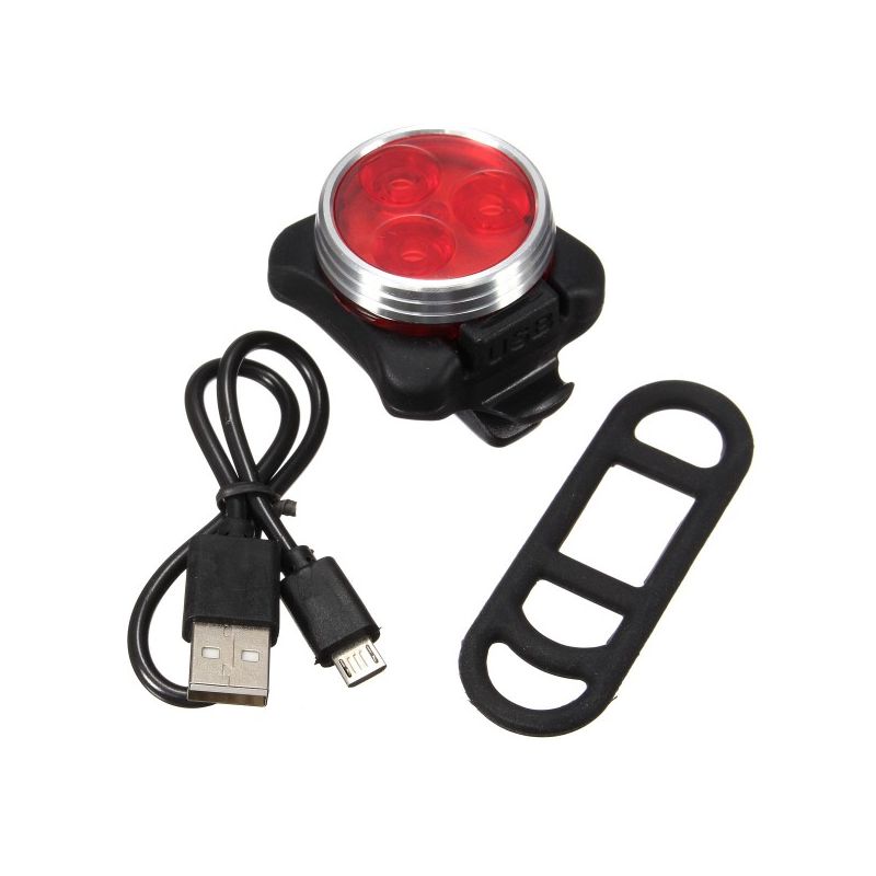 Luz de bicicleta recargable HJ-030 3 LED luz blanca impermeable con 4 modos para seguridad ciclista y visibilidad