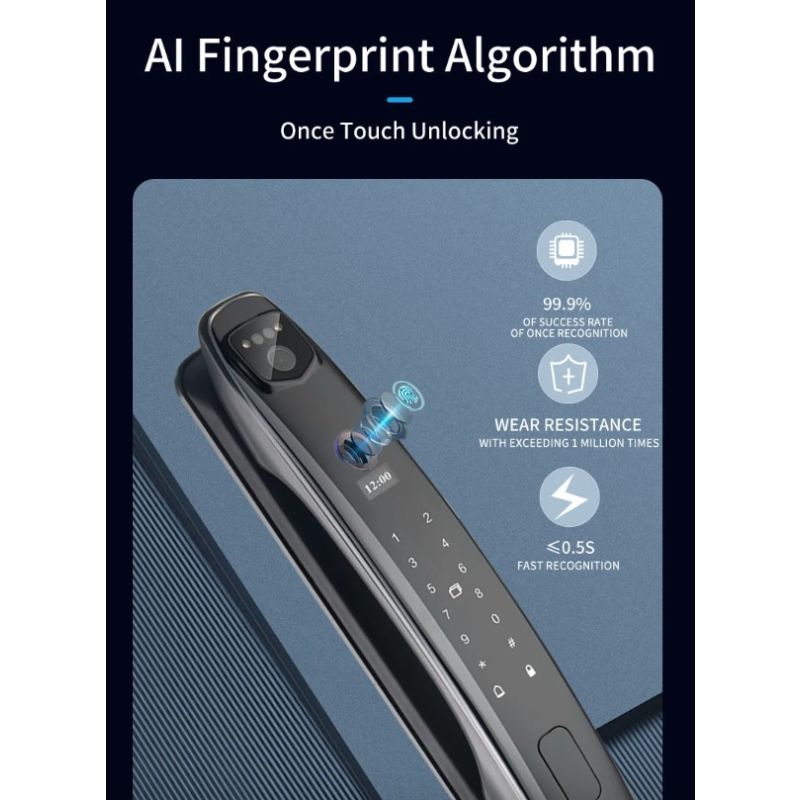 Cerradura de Puerta Inteligente 3D con Reconocimiento Facial Huella Digital y Control desde App Móvil